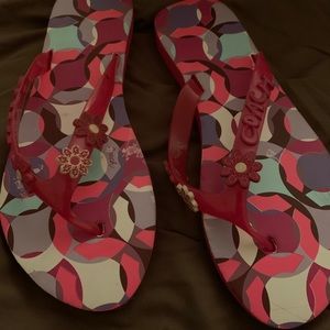 Coach flip flops size 9